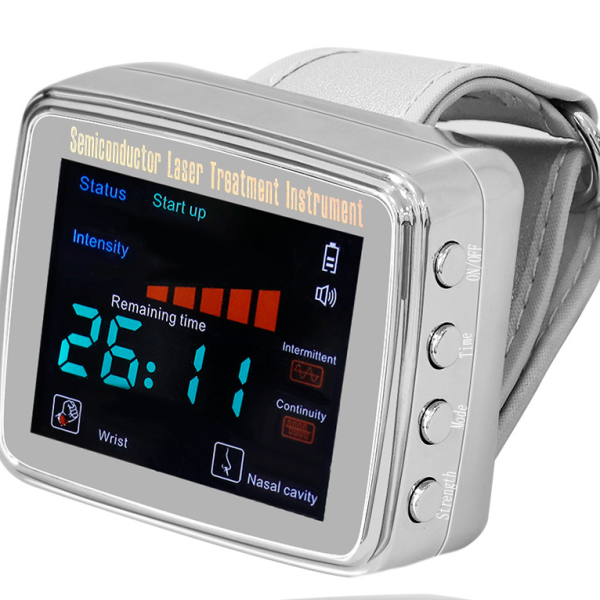 Portable Therapy Wrist Watch, Multifunctional 650nm Red Light Therapy Device with Nasal Probe,  Easy to Operate (15 x 650nm）